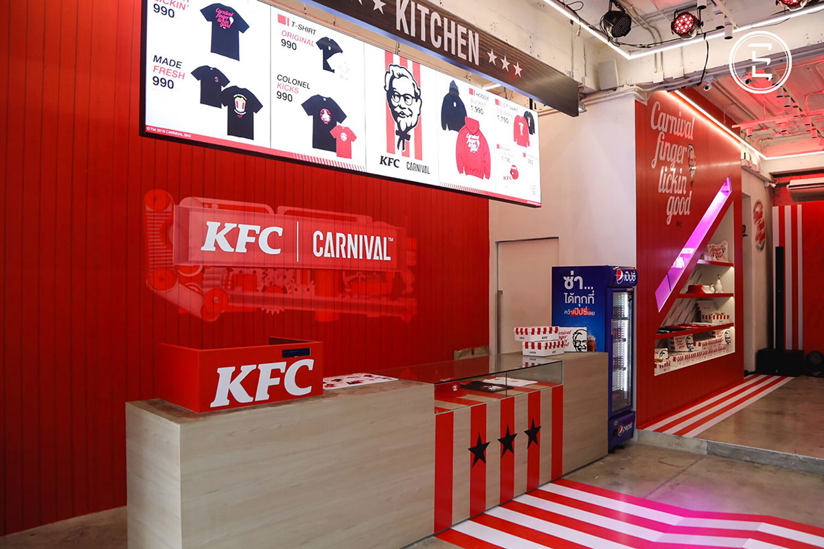 肯德基华丽丽的快闪店策划竟然是联手泰国的知名潮流店铺Carnival 美陈网站 美陈前沿 