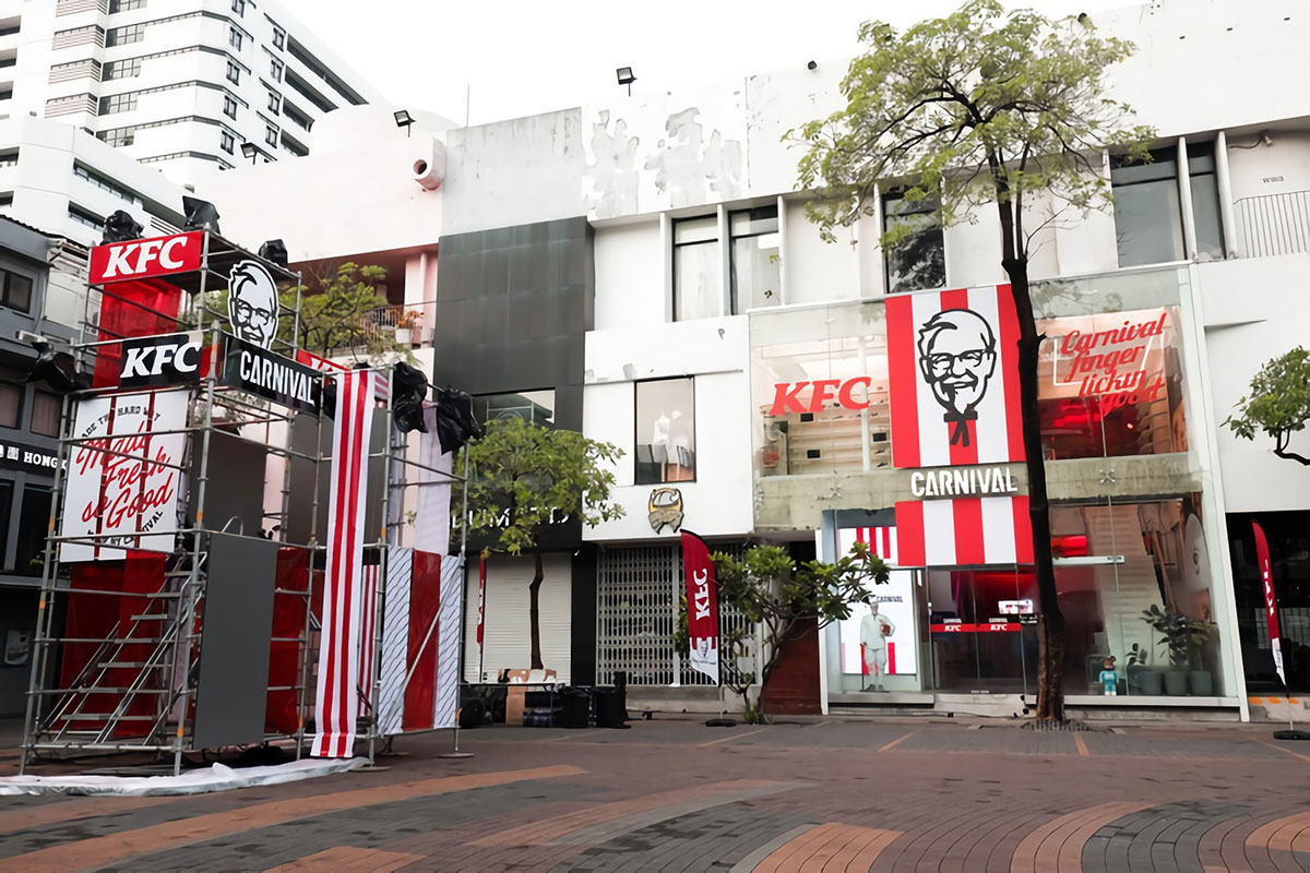 肯德基华丽丽的快闪店策划竟然是联手泰国的知名潮流店铺Carnival 美陈网站 美陈前沿 