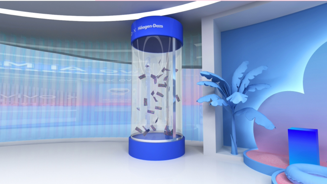 手机快闪店活动请了雪糕姑娘给你解解暑，满满都是幻彩冰爽 美陈网站 美陈前沿 