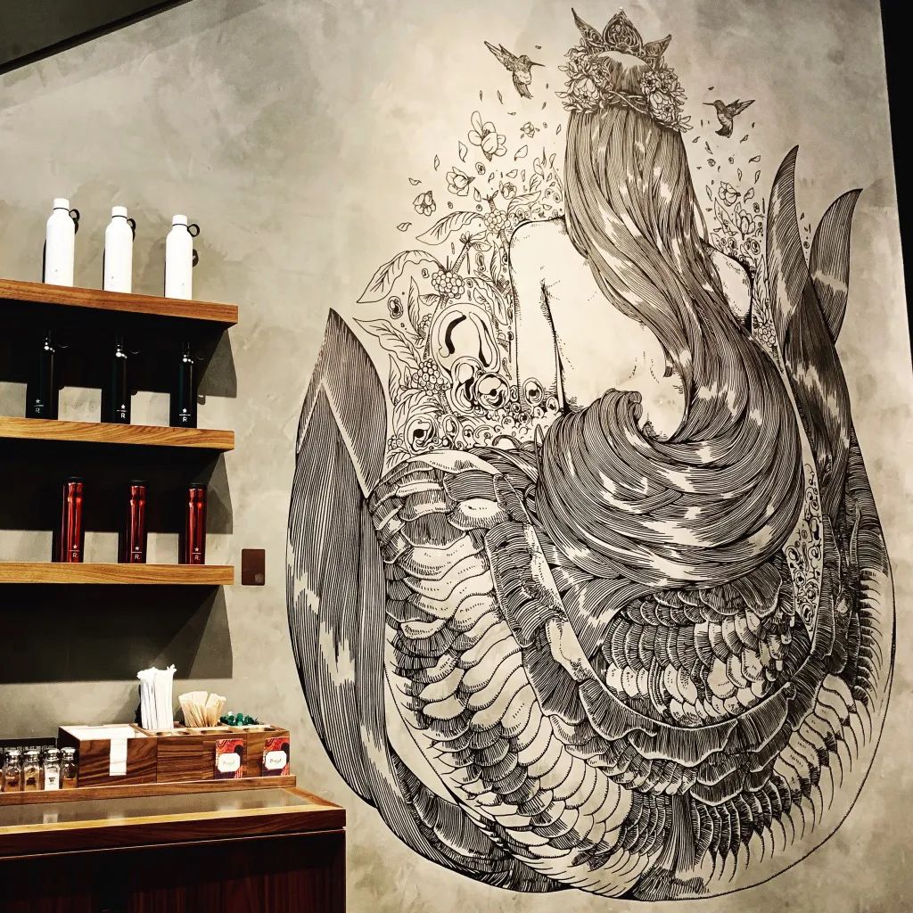 星巴克美人鱼艺术主题展览活动装置的茶云很萌萌哒 美陈网站 美陈前沿 