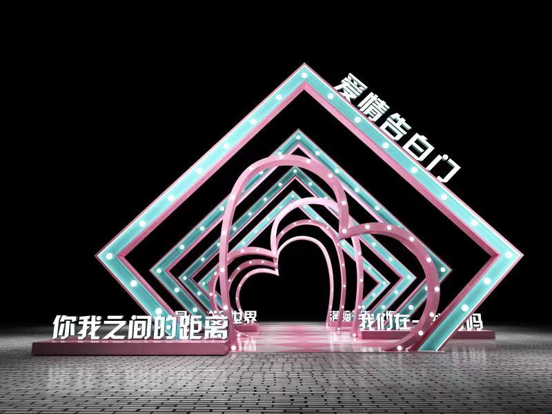 3D设计效果图▪商场告白通道打卡点设计效果图