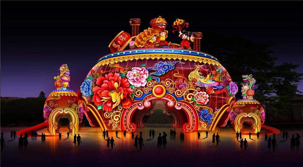 2021年牛年花灯作品