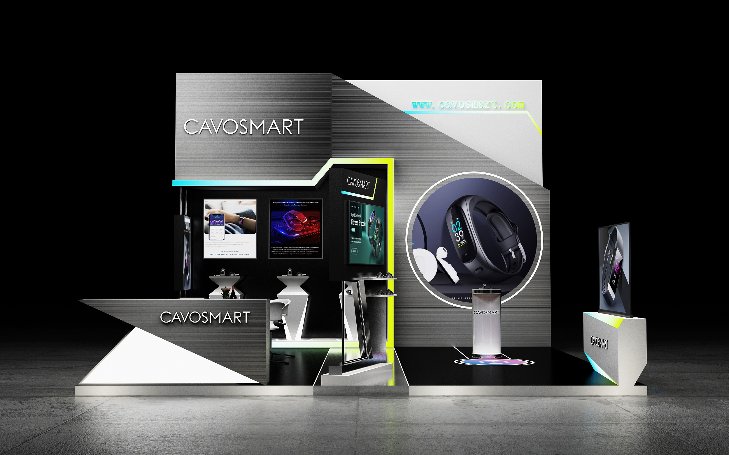 3D效果图▪运动手环手表展会展厅设计