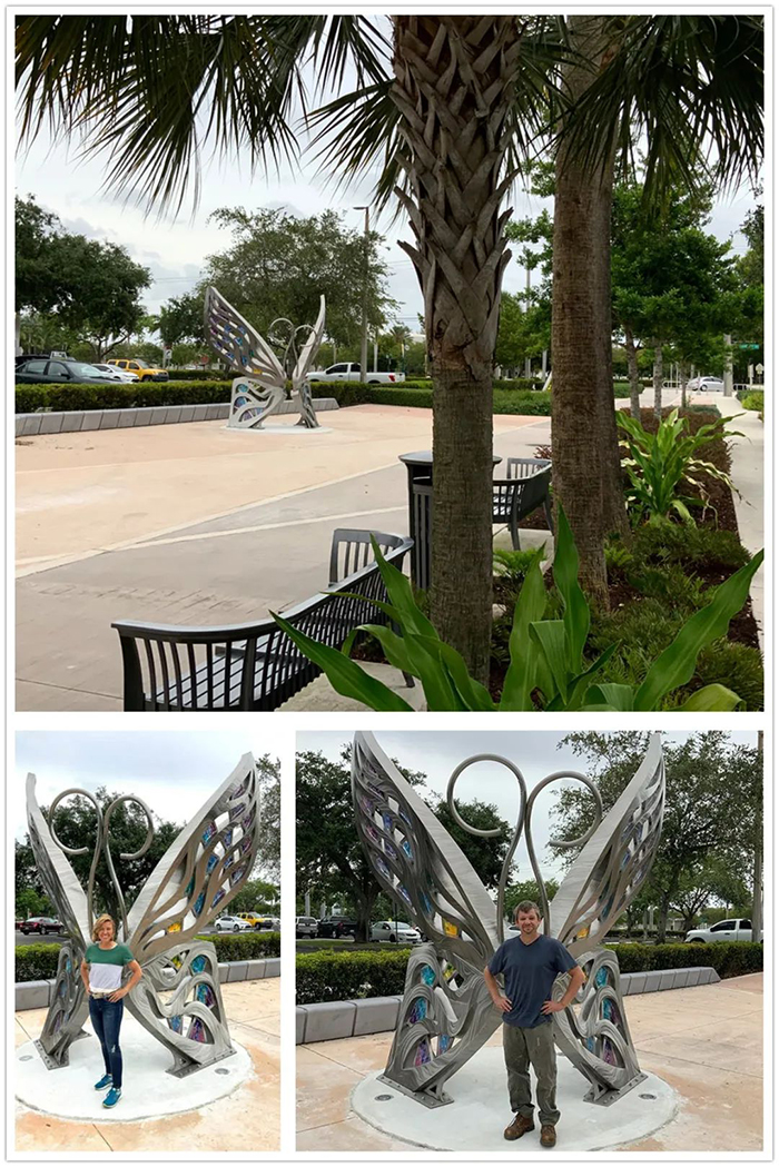 12.5英尺高的不锈钢蝴蝶展览活动装置带你寻找自我的美丽