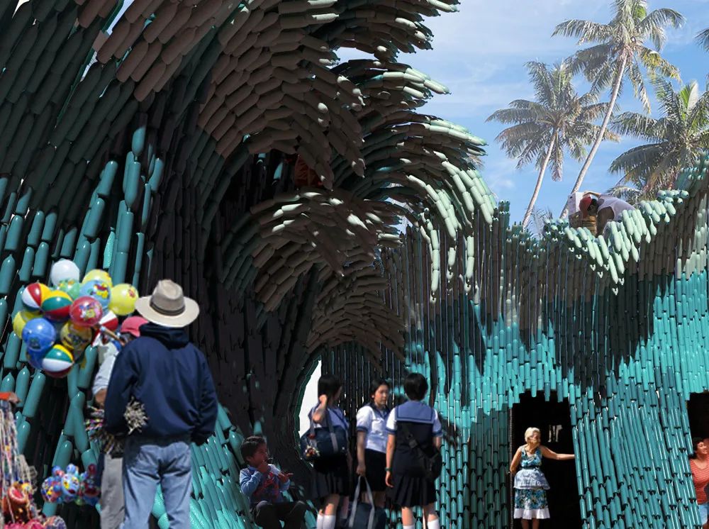 像这样的环保主题展览活动装置真的是变废为宝,美!