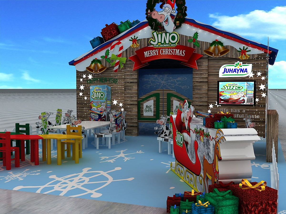 圣诞节快闪店策划的主角瞬间更换成圣诞牛了，有意思！