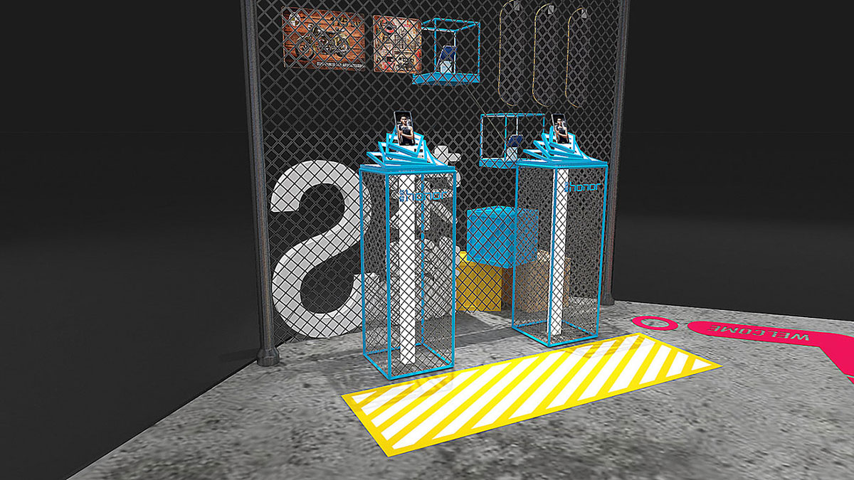 荣耀手机快闪店策划够个性了吧，可这视觉焦点感觉更像是你