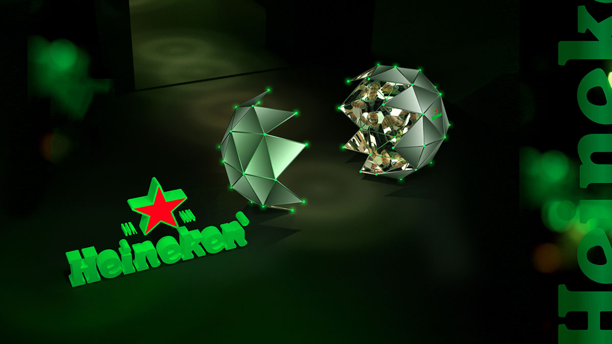 喜力啤酒的这个展览展示设计宇宙星球即视感有点强哦