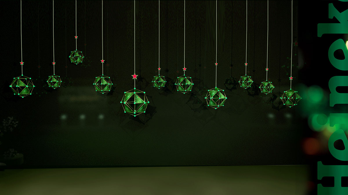 喜力啤酒的这个展览展示设计宇宙星球即视感有点强哦