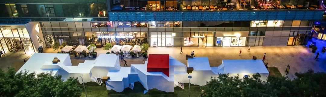 曼陀罗之丘快闪式主题展览活动装置，悬浮于都市的理想城