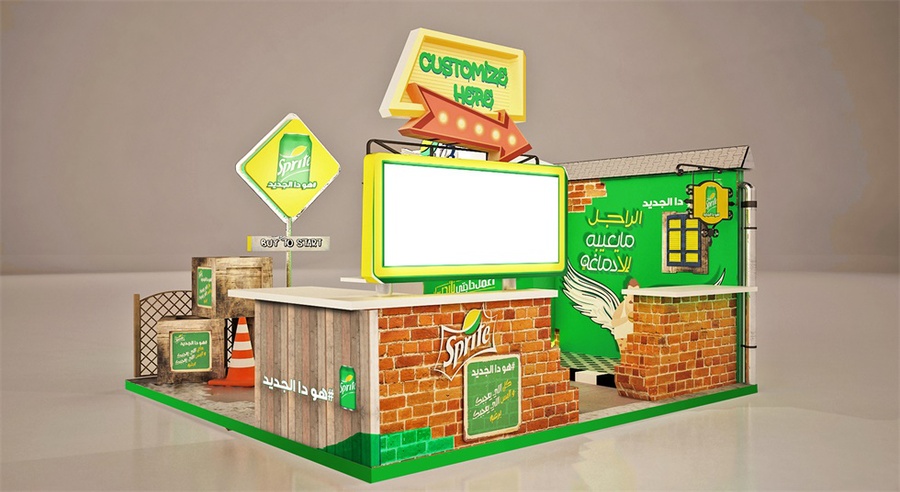 雪碧街头体验快闪店活动策划的做旧设计风格蛮有感觉的