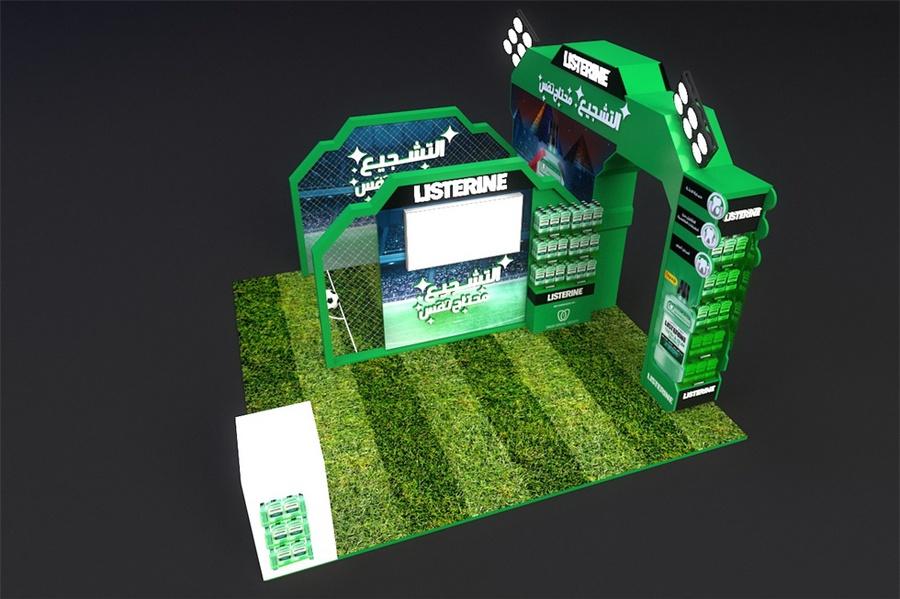 李施德林漱口水街头快闪店活动策划的倒勾球自拍背景蛮有趣的