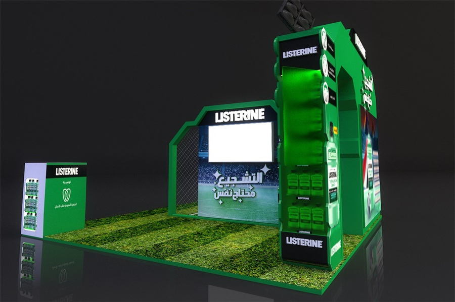 李施德林漱口水街头快闪店活动策划的倒勾球自拍背景蛮有趣的