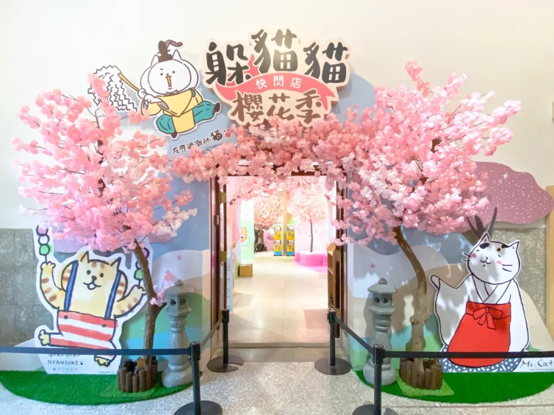 躲猫猫樱花季快闪店活动策划太粉萌了，快来与猫咪合拍萌照吧