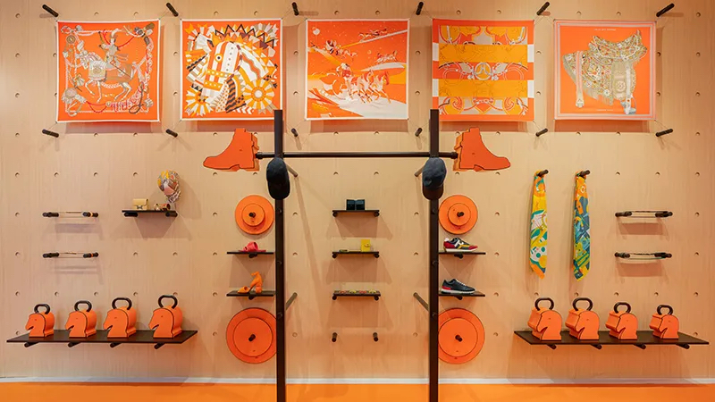 爱马仕居然开了间健身主题的快闪店，开幕式活动策划的布置也很方便