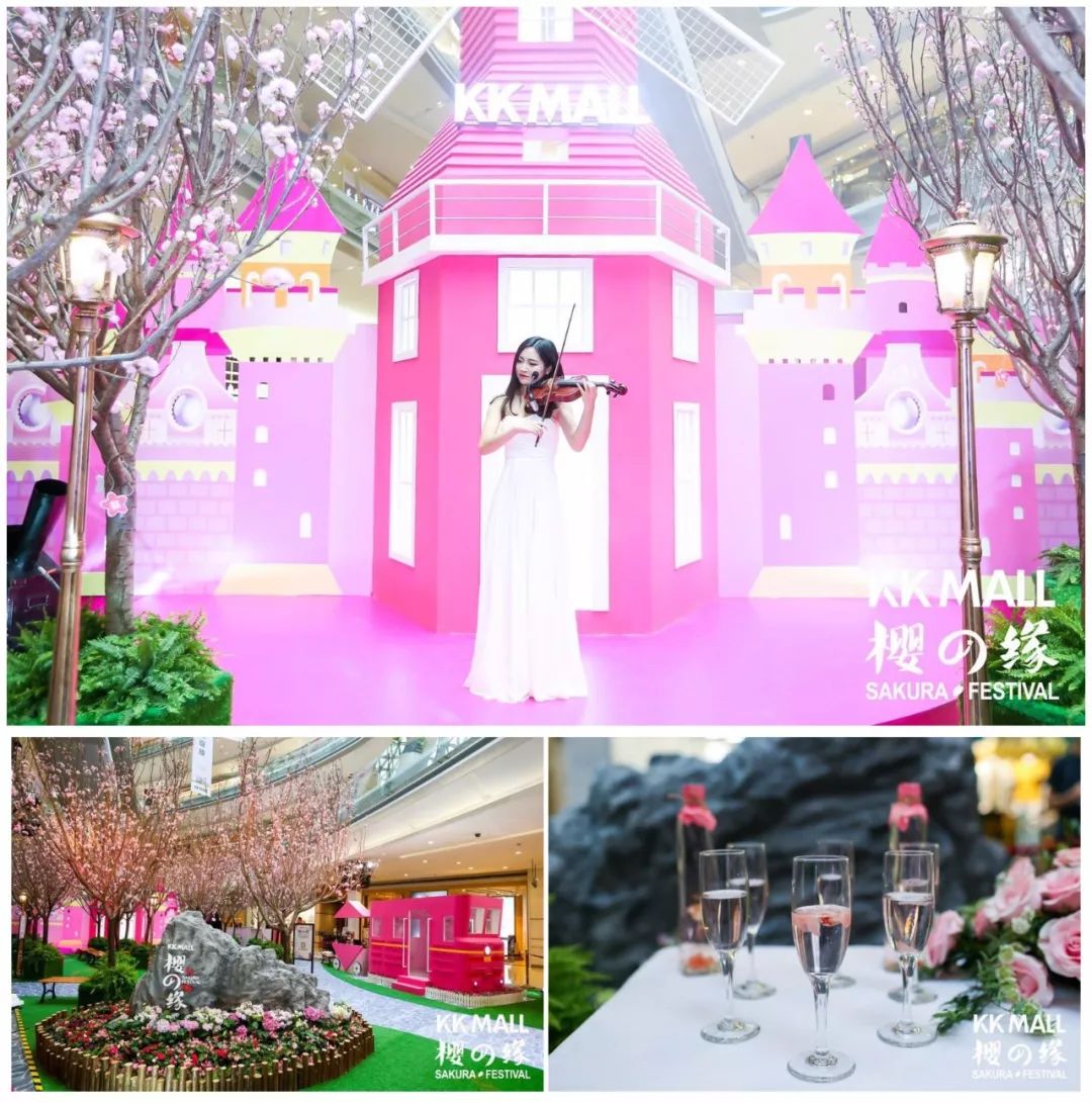 武汉樱花季已来走，无奈只能靠商场里的主题樱花展览活动装置解情仇