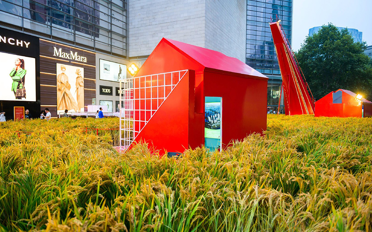 这是近期最喜欢的展览活动美陈了,金色稻浪诠释了丰收了!