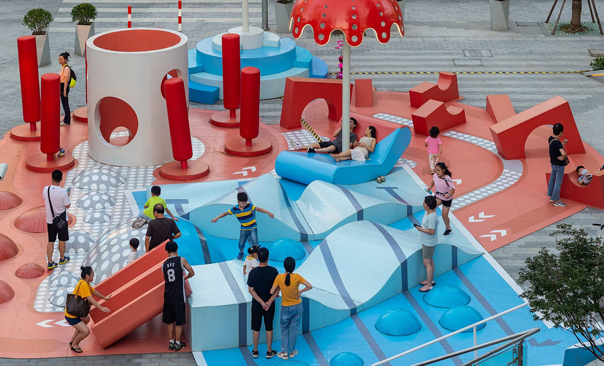 给游客带来更多娱乐和社交互动的商场美陈设计竟这么富有创造性