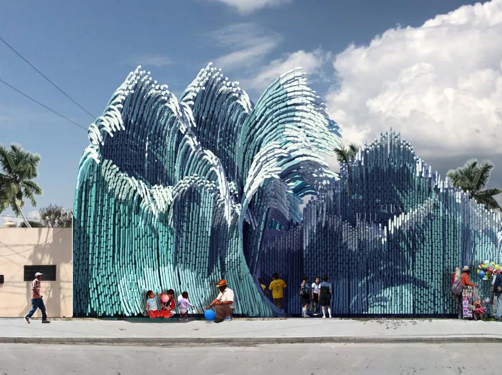 像这样的环保主题展览活动装置真的是变废为宝，美！