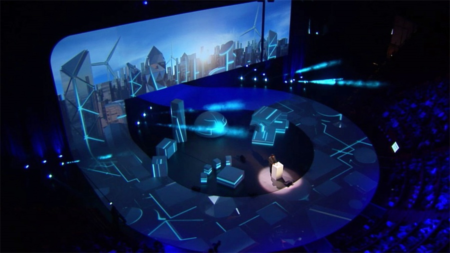 采用视频映射技术的EDF商业活动策划现场仿佛被「魔法」所震撼