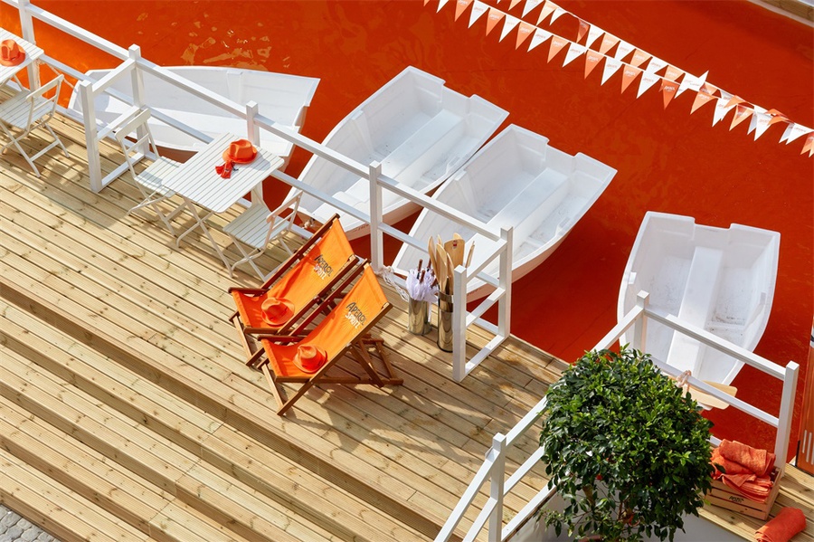 开胃酒体验式派对活动策划居然有点橙黄色的「运河」，真有趣