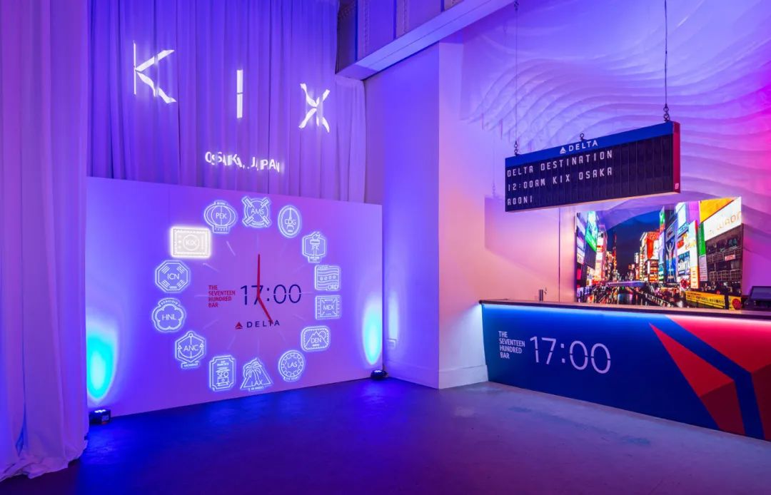 达美航空「17:00」周末快闪活动策划以不断变换的酒吧形式带你沉浸式旅行
