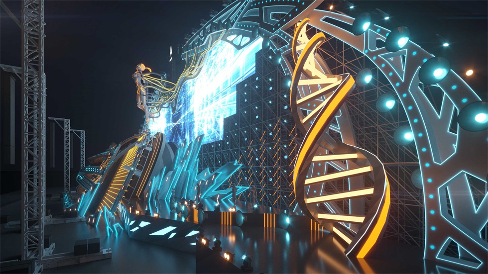 俄罗斯“阿尔法未来人”电音节活动策划的舞美设计堪称世界级