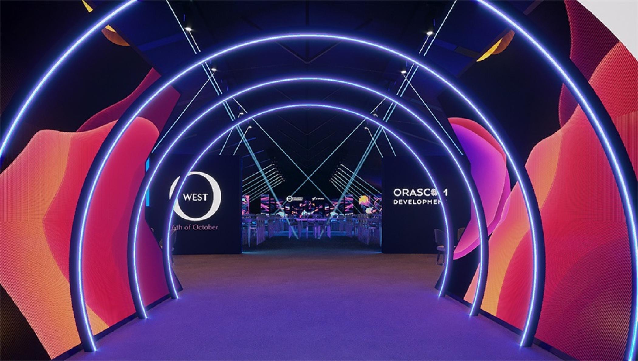 奥拉斯考姆新项目成立中心派对活动策划现场的蓝色色调挺高端的