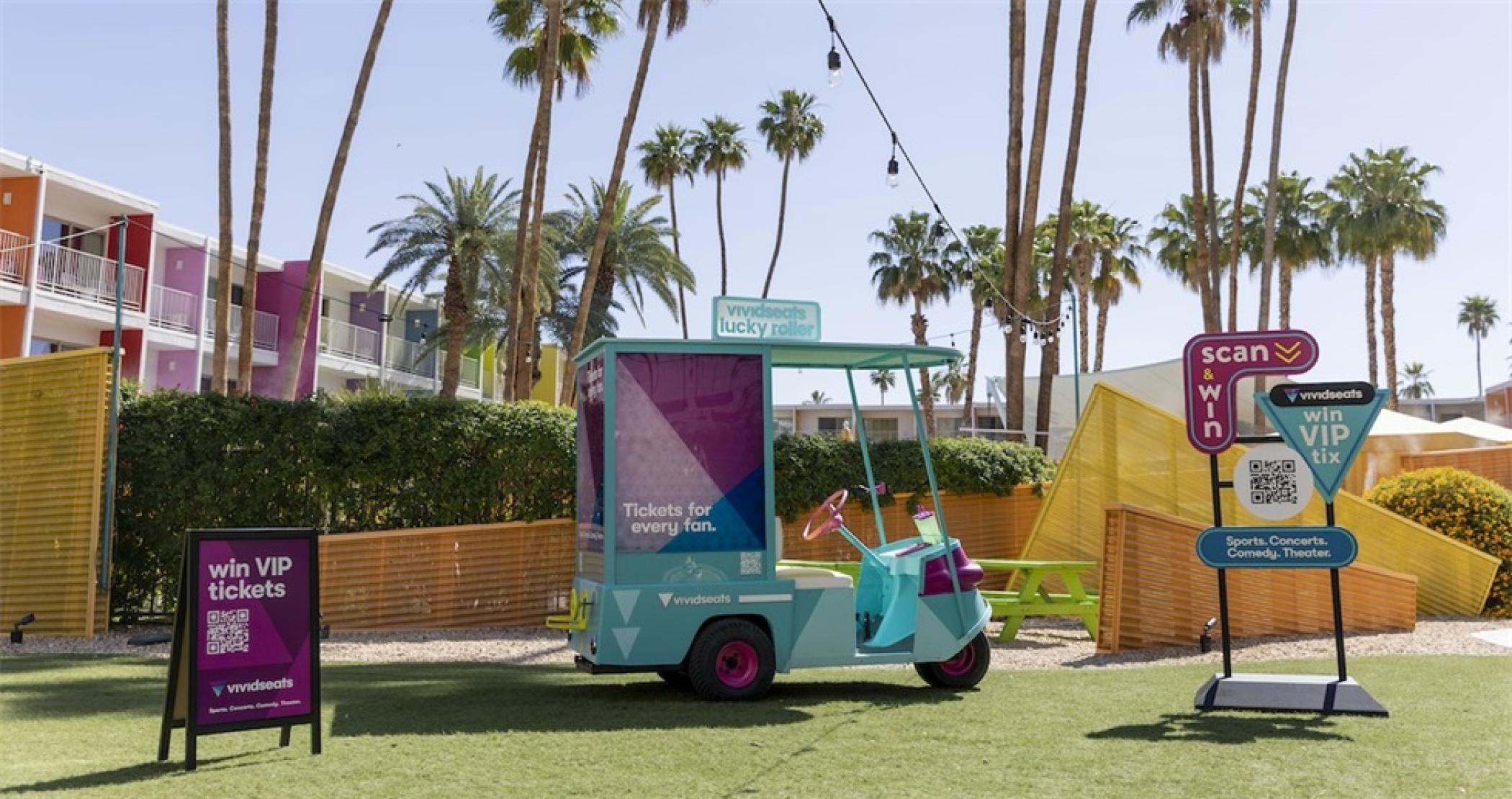 Vivid Seats应用程序推广下载活动策划把高尔夫球车设计成「幸运滚轮」