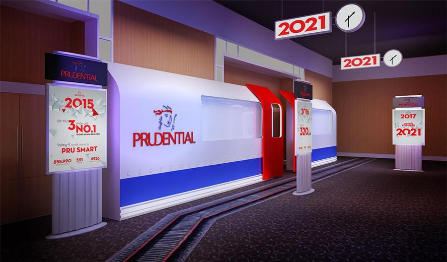 年会活动与发布会活动同步进行，仅用火车站月台作为主体视觉阐释