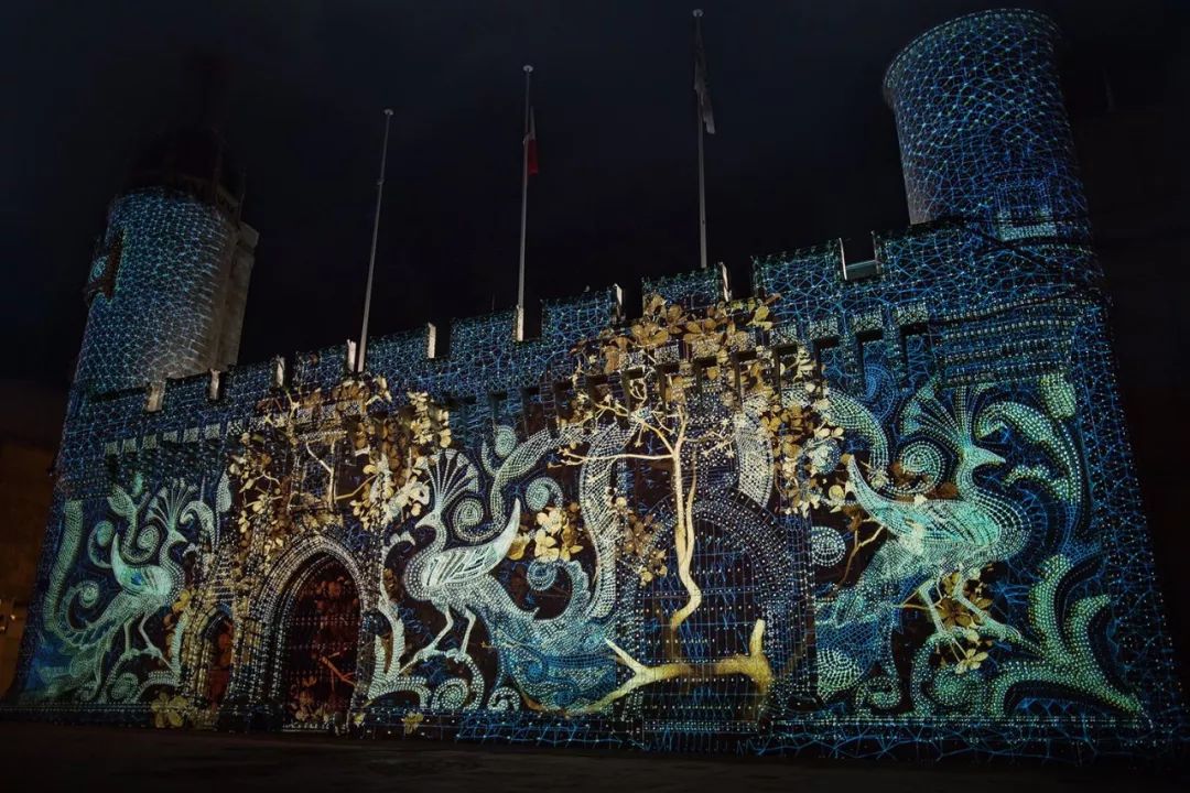 声与光的灯光秀表演活动亮相了,约十幅投影图像点亮法国拉罗谢尔市政厅