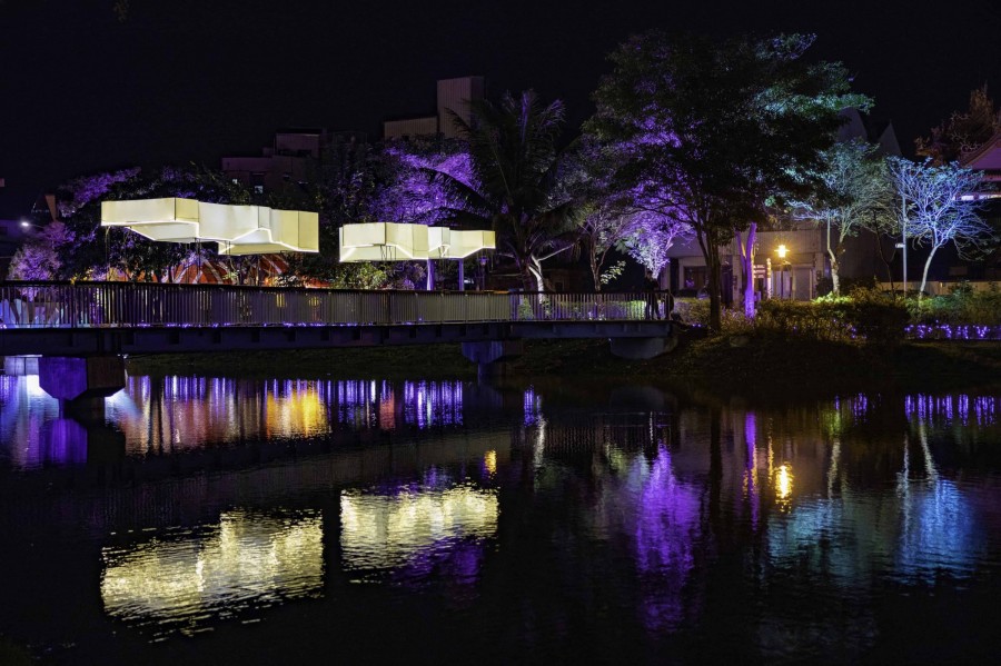 月津港灯光展览活动增加了多媒体互动体验,打造一场看得见的奇景