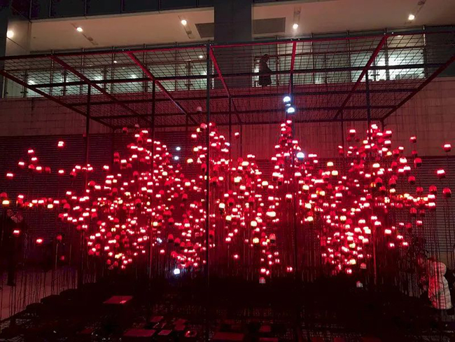 灯光艺术展览活动策划的“有用主张”作品本体居然是1000多颗红色警示灯
