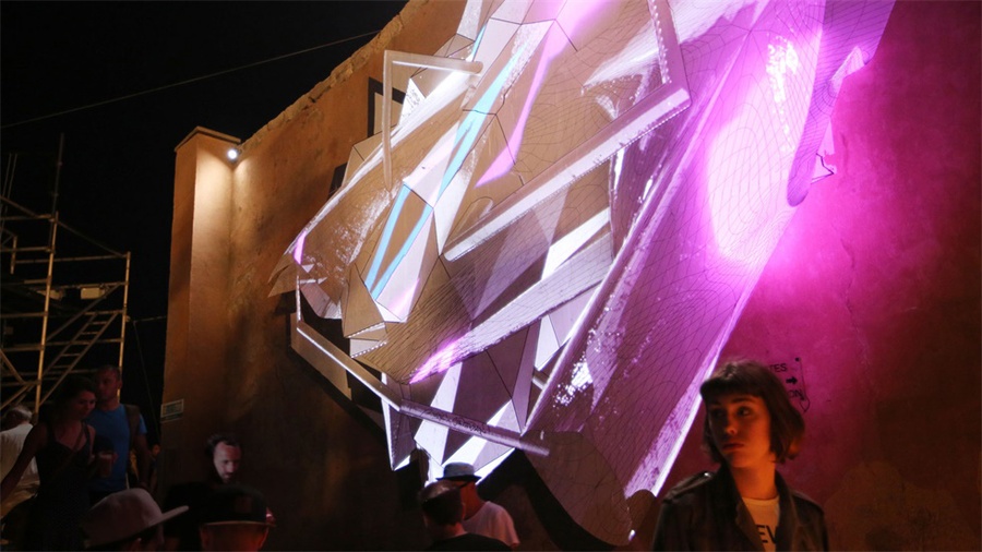 用投影映射表达的艺术作品赋予了K—Live音乐节活动策划节奏感
