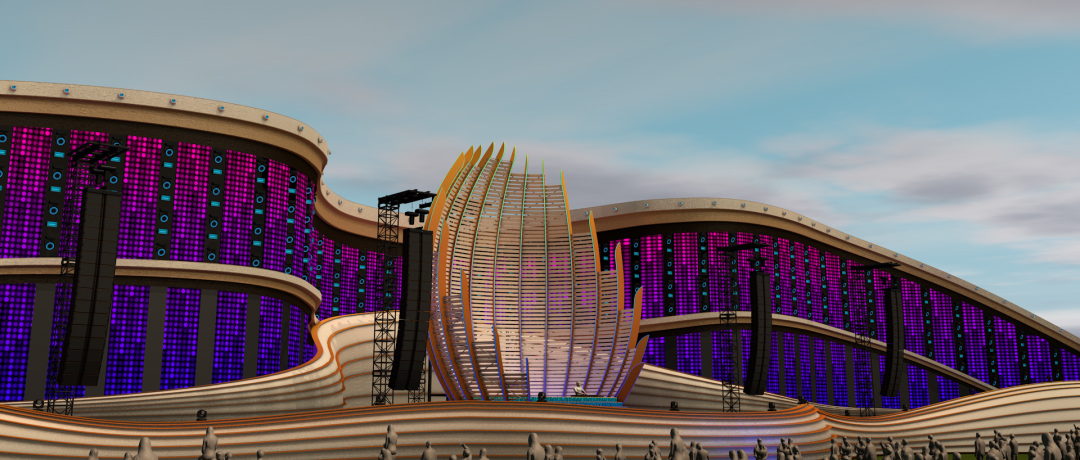 EDC电音节活动策划的舞台正中的花朵仿佛散发着神秘花香