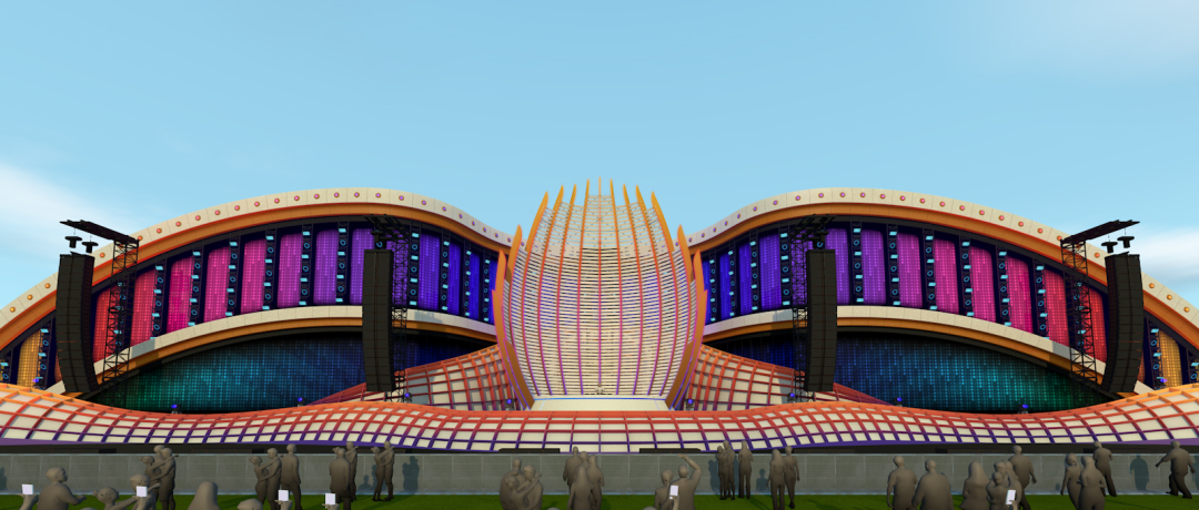 EDC电音节活动策划的舞台正中的花朵仿佛散发着神秘花香