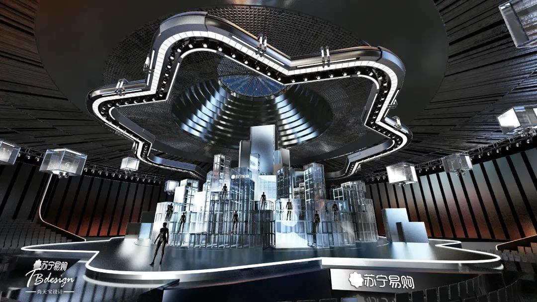 苏宁易购1111超级秀活动策划的舞美创造了极致的视觉和舞美体验